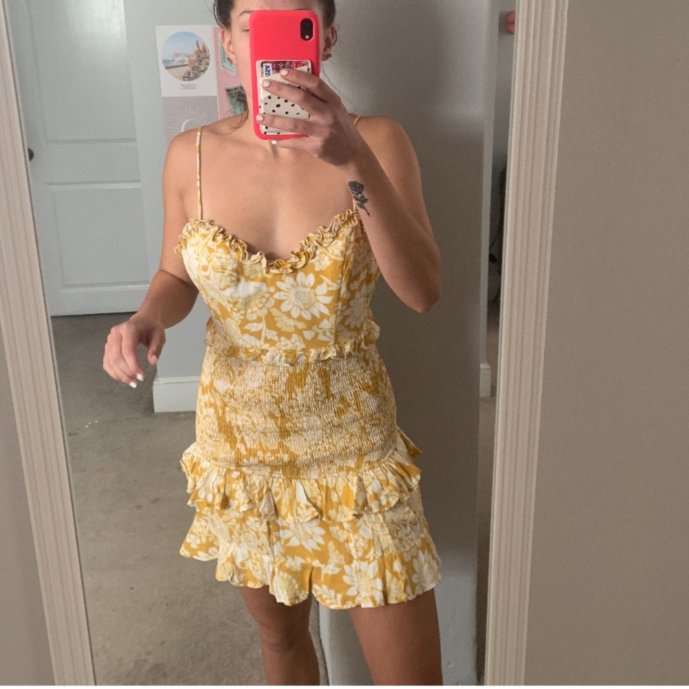 Hello Molly yellow fit and flare dress size 8